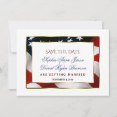 Patriotic, Elegante USA Flag Gold Save the Date (Vorderseite)
