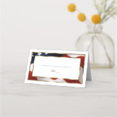 Patriotic, Elegante USA Flag Gold Tischnummer Platzkarte (Rückseite)