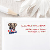 Patriotic Elephant Illustration Return Address (Insitu)