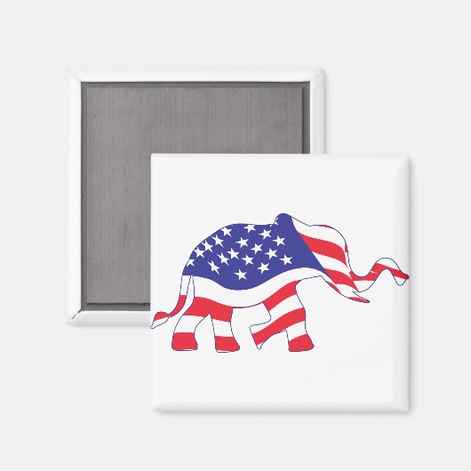 Patriotic Elephant Magnet (Vorderseite/Rückseite)
