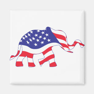 Patriotic Elephant Magnet