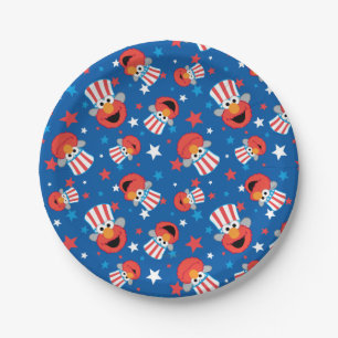 Patriotic Elmo Pattern Pappteller