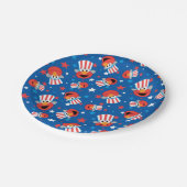 Patriotic Elmo Pattern Pappteller (Schrägansicht)