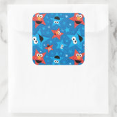 Patriotic Elmo und Cookie Monster Muster Quadratischer Aufkleber (Tasche)