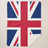 Patriotic English Union Jack Red White Blue Flag Sherpadecke (Vorderseite)