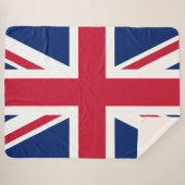 Patriotic English Union Jack Red White Blue Flag Sherpadecke (Vorderseite (Horizontal))