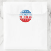 Patriotic Erinnern Sie sich an unseren Veteranen T Runder Aufkleber (Tasche)