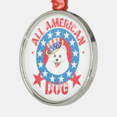 Patriotic Eskie Silbernes Ornament (Links)