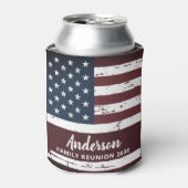 Patriotic Family Personalisiert Grunge American Fl Dosenkühler (Kanne Vorderseite)