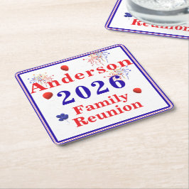 Patriotic Family Reunion Rechteckiger Pappuntersetzer
