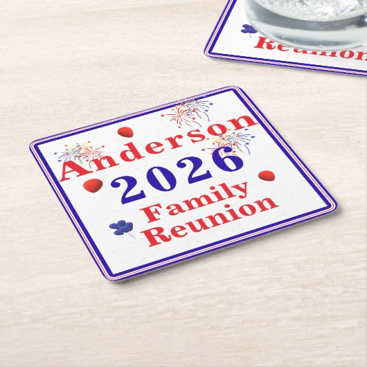 Patriotic Family Reunion Rechteckiger Pappuntersetzer (angewinkelt)