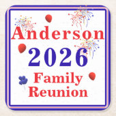 Patriotic Family Reunion Rechteckiger Pappuntersetzer (Vorderseite)