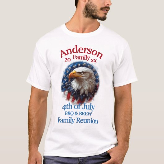 Patriotic Family Wiedersehen - 4. Juli GRILLEN & B T-Shirt (Vorderseite)