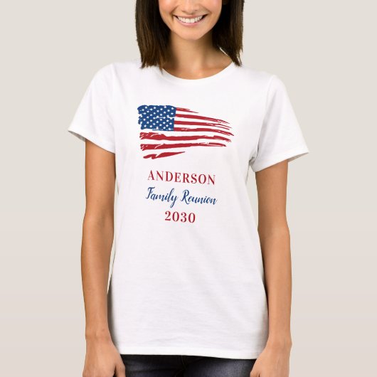 Patriotic Family Wiedersehen Custom USA American F T-Shirt (Vorderseite)
