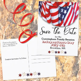 Patriotic Family Wiedersehen Save the Date Ankündigungspostkarte