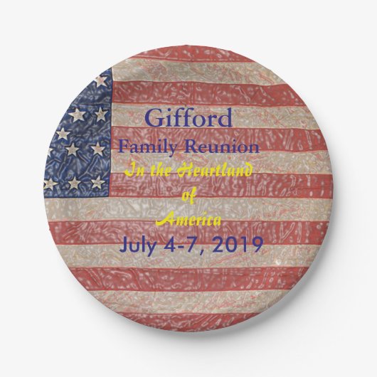 Patriotic Family Wiedersehen USA Phantastisch Pappteller (Vorderseite)
