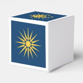 Patriotic favor box with Flag of Macedonia, Greece Geschenkschachtel (Rückseite)