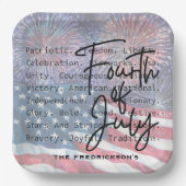 Patriotic Festive Fireworks Pappteller (Vorderseite)