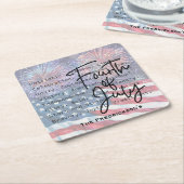 Patriotic Festive Fireworks Rechteckiger Pappuntersetzer (angewinkelt)