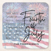 Patriotic Festive Fireworks Rechteckiger Pappuntersetzer (Vorderseite)