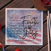 Patriotic Festive Fireworks Serviette