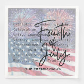 Patriotic Festive Fireworks Serviette (Vorderseite)