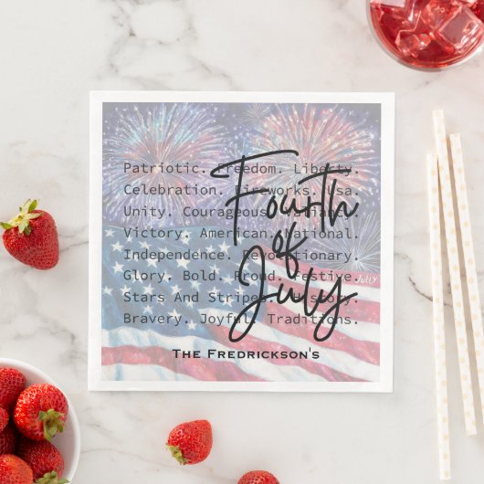 Patriotic Festive Fireworks Serviette (Beispiel)