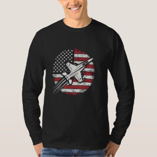 Patriotic Fighter Jet American Flag USA Prix 4. T-Shirt