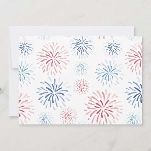 Patriotic Firecracker Kids Joint Birthday Party Einladung (Rückseite)