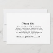 Patriotic Firefighter Memorial USA Flag Beerdigung Dankeskarte (Rückseite)