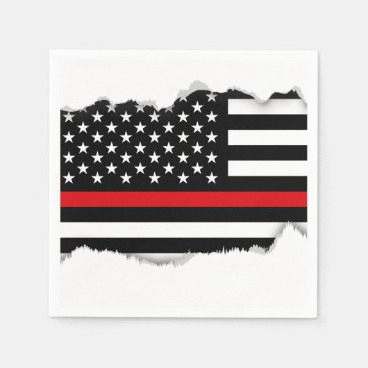 Patriotic Firefighter Style American Flag Serviette (Vorderseite)