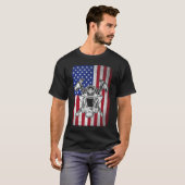 Patriotic Fireman USA Flag Firefighter T-Shirt (Vorne ganz)