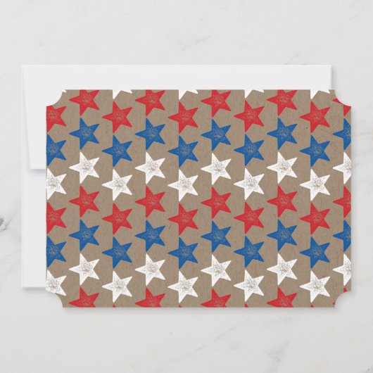 Patriotic Fireworks Amerikanische Unabhängigkeitst Einladung (Rückseite)