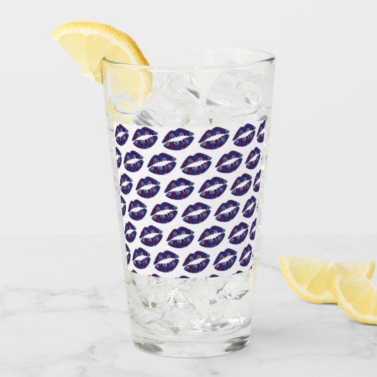 Patriotic Fireworks Kiss Glas (Vorderseite Ice)