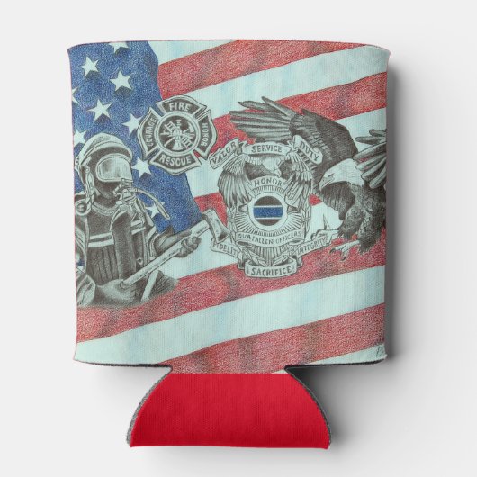 Patriotic First Responder Dosenkühler (Rückseite)