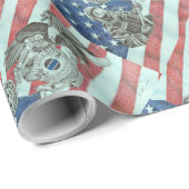 Patriotic First Responder Geschenkpapier (Rolleneckpunkt)