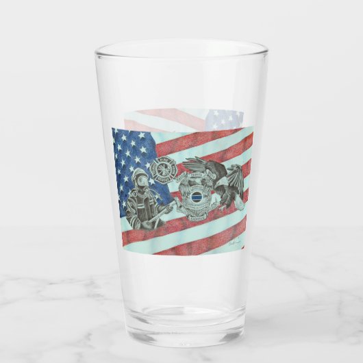 Patriotic First Responder Glas (Rückseite)