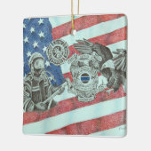 Patriotic First Responder Keramikornament (Links)