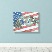 Patriotic First Responder Leinwanddruck (Insitu (Holzboden))