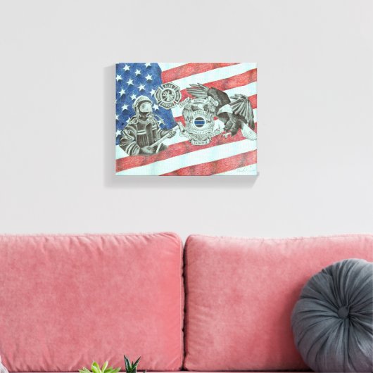 Patriotic First Responder Leinwanddruck (Insitu (Wohnzimmer))