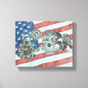 Patriotic First Responder Leinwanddruck