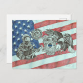 Patriotic First Responder Postkarte (Vorne/Hinten)