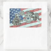 Patriotic First Responder Rechteckiger Aufkleber (Tasche)