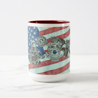 Patriotic First Responder Zweifarbige Tasse