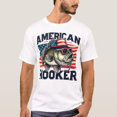Patriotic Fish Hook e/USA T-Shirt (Vorderseite)