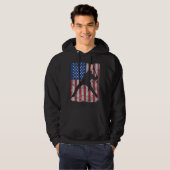 Patriotic Flag Baseball Softball 4 Th Of July Play Hoodie (Vorne ganz)