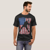 Patriotic Flag Baseball Softball 4 Th Of July Play T-Shirt (Vorne ganz)