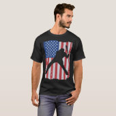 Patriotic Flag Baseball Softball 4 Th Of July Play T-Shirt (Vorne ganz)