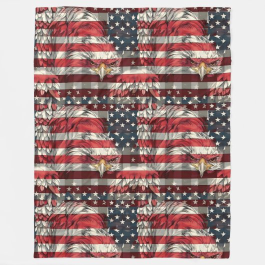 Patriotic Flag Blanket Eagle Pride for the Fourth Fleecedecke (Vorderseite)