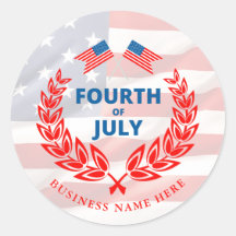 Patriotic Flag Custom Company Name Forth Juli